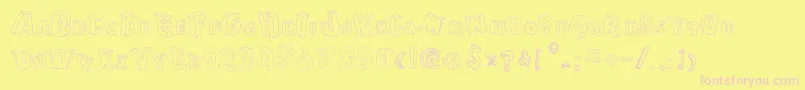 CartoonBlocks-fontti – vaaleanpunaiset fontit keltaisella taustalla
