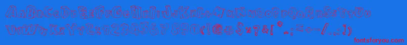 CartoonBlocks-Schriftart – Rote Schriften auf blauem Hintergrund