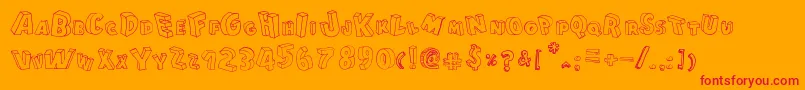 CartoonBlocks Font – Red Fonts on Orange Background