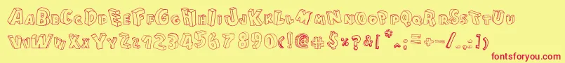 CartoonBlocks Font – Red Fonts on Yellow Background