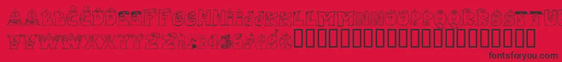 LmsLetterbatFriends Font – Black Fonts on Red Background