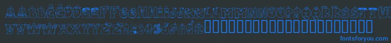 LmsLetterbatFriends Font – Blue Fonts on Black Background