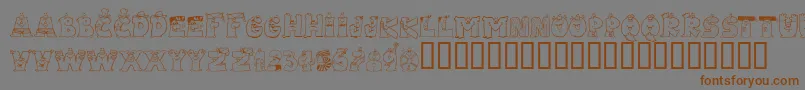 LmsLetterbatFriends Font – Brown Fonts on Gray Background