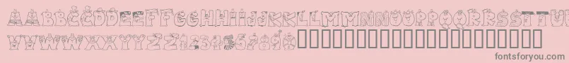 LmsLetterbatFriends Font – Gray Fonts on Pink Background