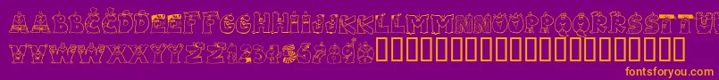 LmsLetterbatFriends Font – Orange Fonts on Purple Background