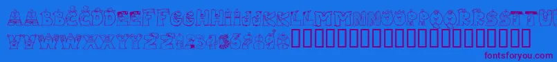 LmsLetterbatFriends Font – Purple Fonts on Blue Background