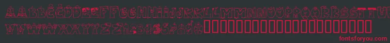 LmsLetterbatFriends Font – Red Fonts on Black Background