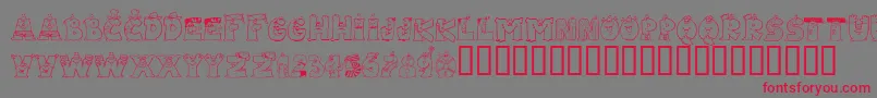 LmsLetterbatFriends Font – Red Fonts on Gray Background