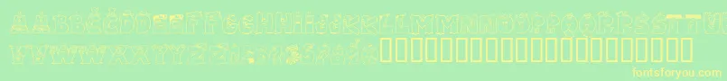 LmsLetterbatFriends Font – Yellow Fonts on Green Background