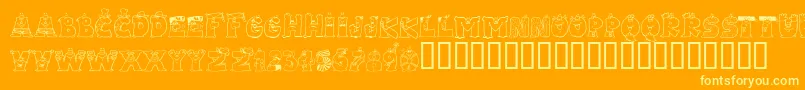 LmsLetterbatFriends Font – Yellow Fonts on Orange Background
