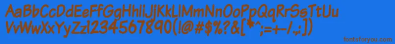 Vtcsundaykomixtall Font – Brown Fonts on Blue Background