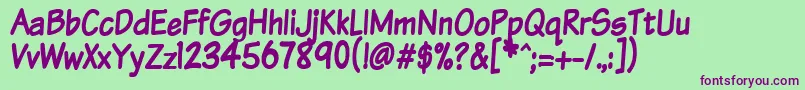 Vtcsundaykomixtall Font – Purple Fonts on Green Background
