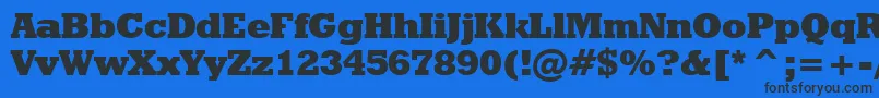 Fonte GeometricSlabserif712ExtraBoldBt – fontes pretas em um fundo azul