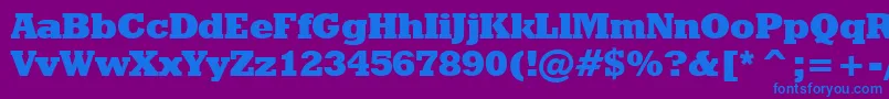 GeometricSlabserif712ExtraBoldBt-fontti – siniset fontit violetilla taustalla