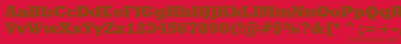 GeometricSlabserif712ExtraBoldBt-Schriftart – Braune Schriften auf rotem Hintergrund
