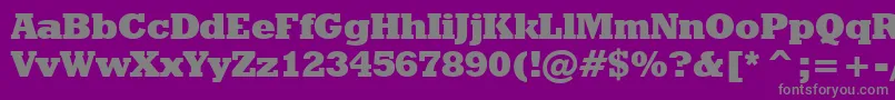 GeometricSlabserif712ExtraBoldBt-fontti – harmaat kirjasimet violetilla taustalla