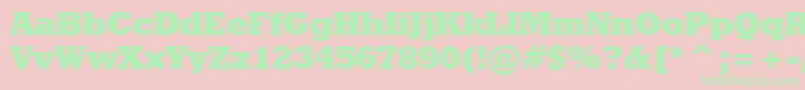 GeometricSlabserif712ExtraBoldBt-Schriftart – Grüne Schriften auf rosa Hintergrund