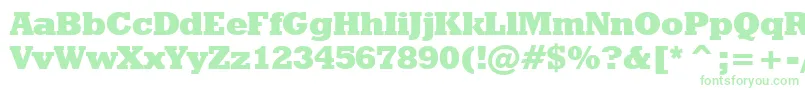 Czcionka GeometricSlabserif712ExtraBoldBt – zielone czcionki na białym tle