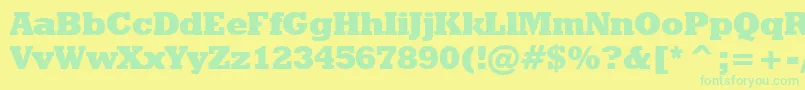 Fonte GeometricSlabserif712ExtraBoldBt – fontes verdes em um fundo amarelo