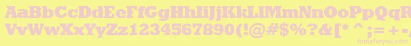 Police GeometricSlabserif712ExtraBoldBt – polices roses sur fond jaune