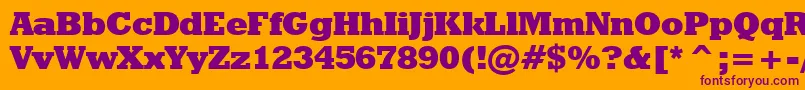 Czcionka GeometricSlabserif712ExtraBoldBt – fioletowe czcionki na pomarańczowym tle