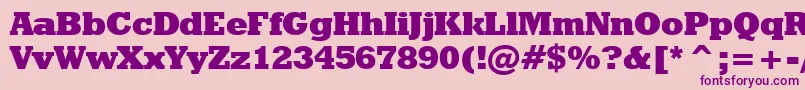 Fonte GeometricSlabserif712ExtraBoldBt – fontes roxas em um fundo rosa