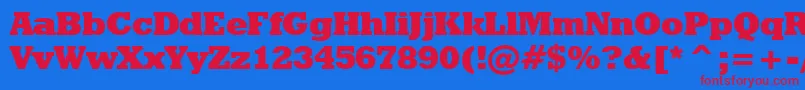 Czcionka GeometricSlabserif712ExtraBoldBt – czerwone czcionki na niebieskim tle