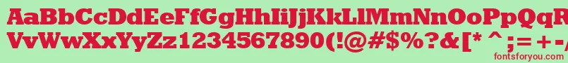 Шрифт GeometricSlabserif712ExtraBoldBt – красные шрифты на зелёном фоне