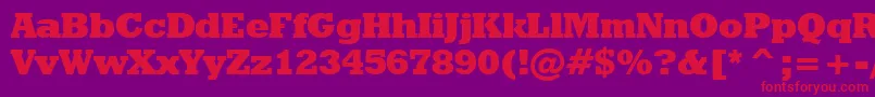 GeometricSlabserif712ExtraBoldBt Font – Red Fonts on Purple Background