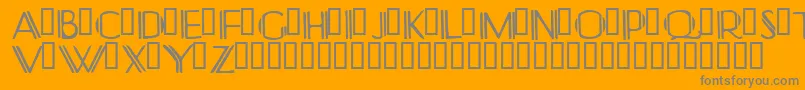 フォントYonkeris – オレンジの背景に灰色の文字