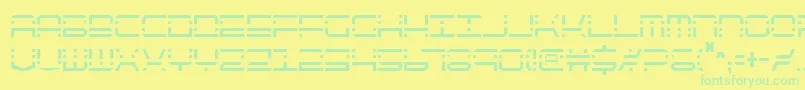 フォントQqv2c – 黄色い背景に緑の文字