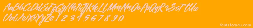 Fonte MekarScript – fontes rosa em um fundo laranja