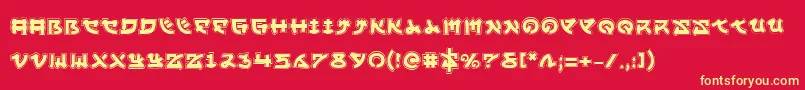 YamaMotoAcademy Font – Yellow Fonts on Red Background