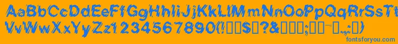 Eightcountssk Font – Blue Fonts on Orange Background