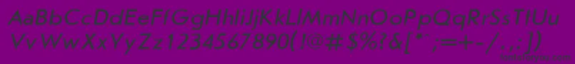 Czcionka Joursani – czarne czcionki na fioletowym tle