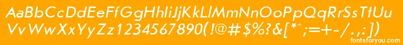 Joursani-Schriftart – Weiße Schriften auf orangefarbenem Hintergrund