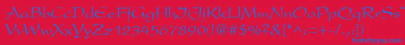 PresentLtRoman Font – Blue Fonts on Red Background