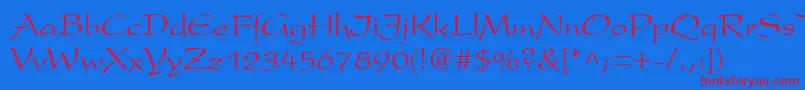 PresentLtRoman Font – Red Fonts on Blue Background