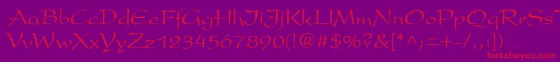 PresentLtRoman Font – Red Fonts on Purple Background