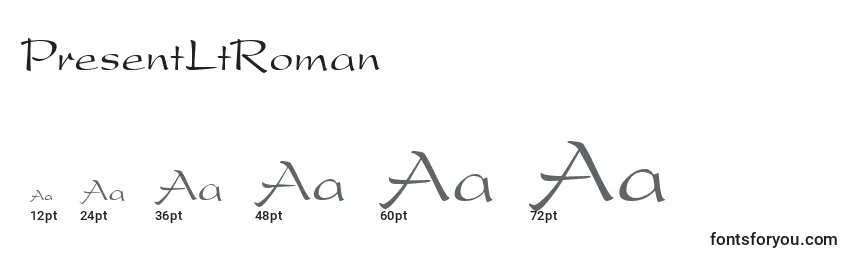 PresentLtRoman Font Sizes