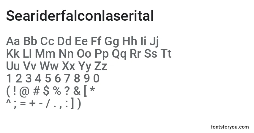 Schriftart Seariderfalconlaserital – Alphabet, Zahlen, spezielle Symbole