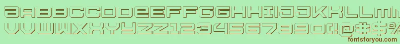 フォントU.S.S.DallasOutline – 緑の背景に茶色のフォント