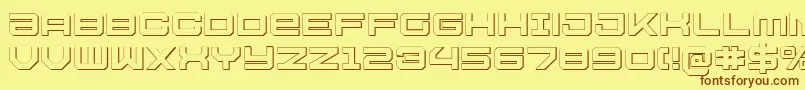Fonte U.S.S.DallasOutline – fontes marrons em um fundo amarelo