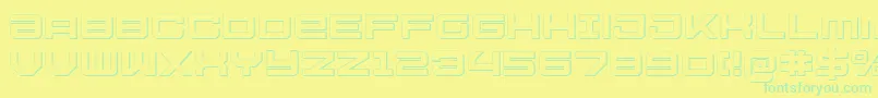 Czcionka U.S.S.DallasOutline – zielone czcionki na żółtym tle