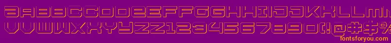 フォントU.S.S.DallasOutline – 紫色の背景にオレンジのフォント