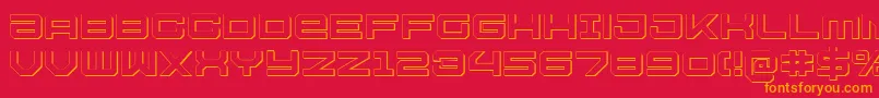 U.S.S.DallasOutline Font – Orange Fonts on Red Background