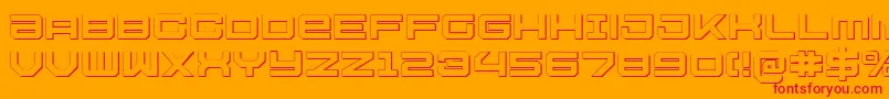 フォントU.S.S.DallasOutline – オレンジの背景に赤い文字