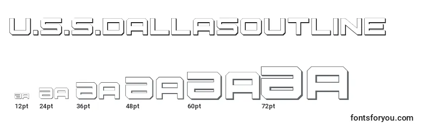 Größen der Schriftart U.S.S.DallasOutline