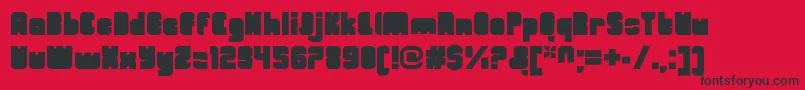 フォントOrangeroyaleClosedregular – 赤い背景に黒い文字