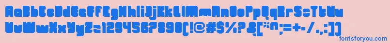 OrangeroyaleClosedregular-Schriftart – Blaue Schriften auf rosa Hintergrund